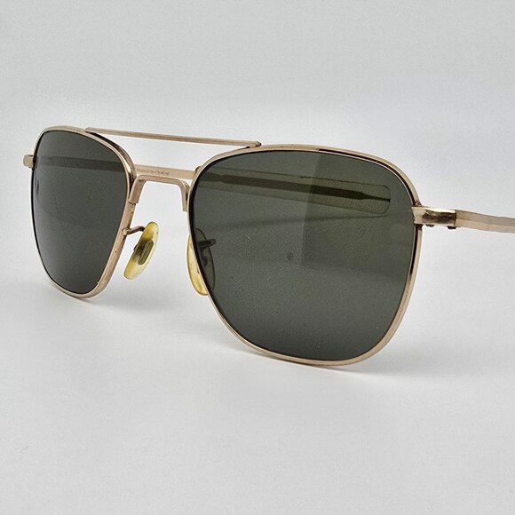 American Optical AO HGU-4/P Gold Grey Lens Aviator Military Sunglasses - Picture 1 of 13